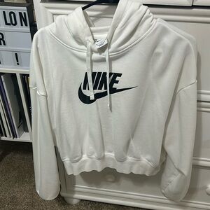 Nike cropped women hoodie in size medium. Excellent used condition. White.